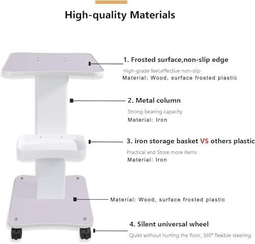 HUOXOU Ästhetik-Wagen – Rollbarer Beauty-Salon-Trolley mit Rädern, Belastbarkeit 220 lbs, Weiß