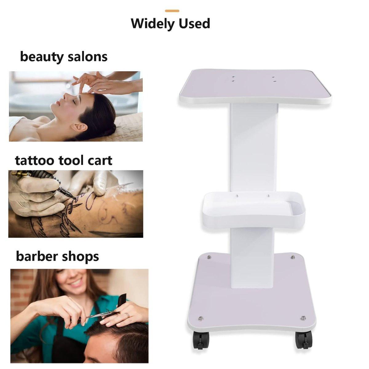 HUOXOU Ästhetik-Wagen – Rollbarer Beauty-Salon-Trolley mit Rädern, Belastbarkeit 220 lbs, Weiß