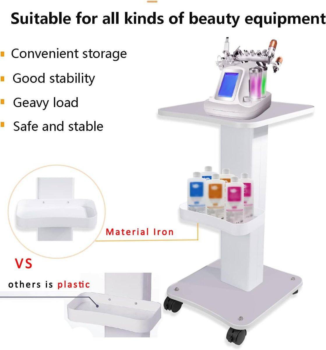 HUOXOU Ästhetik-Wagen – Rollbarer Beauty-Salon-Trolley mit Rädern, Belastbarkeit 220 lbs, Weiß