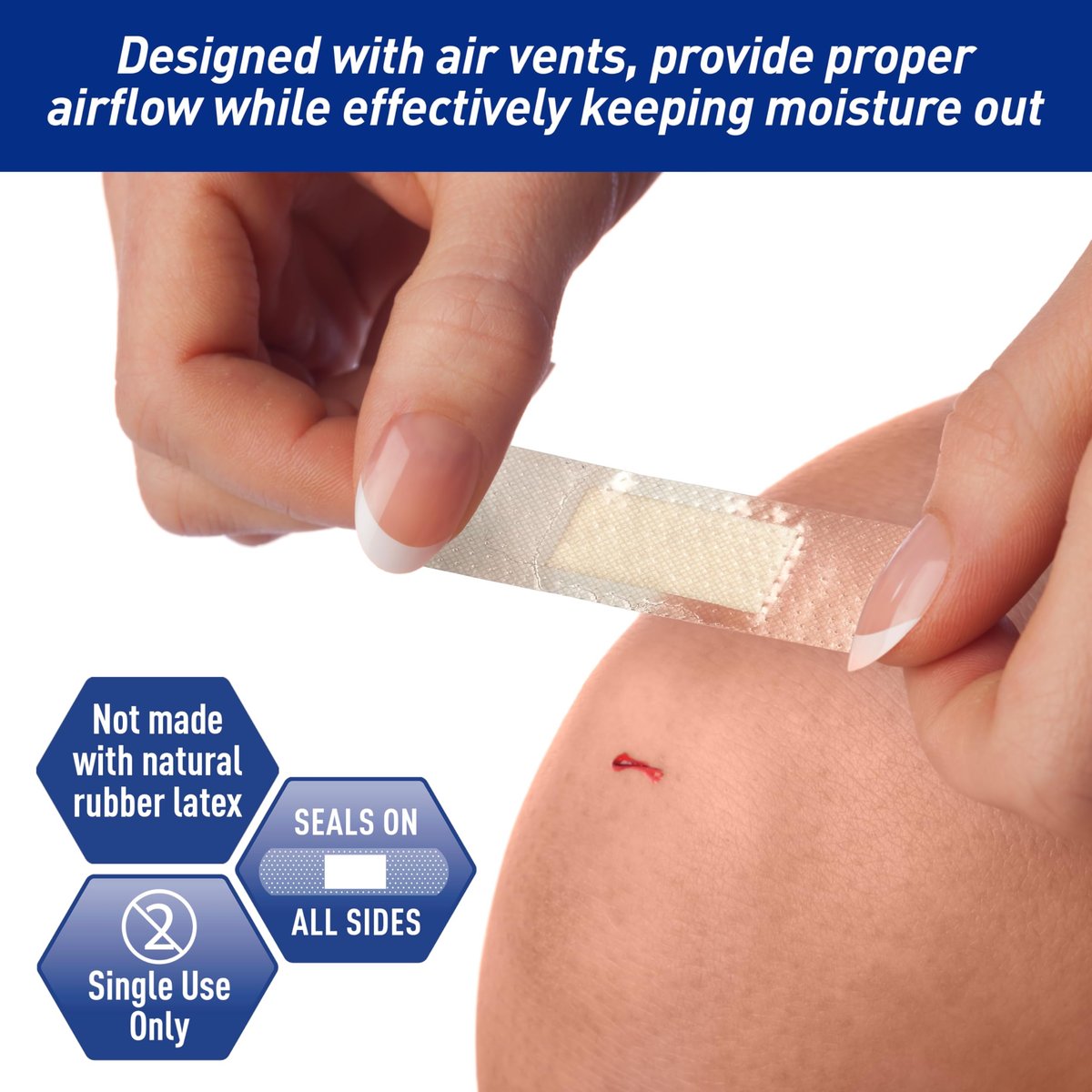 MED PRIDE Sheer-Pflaster, Latexfrei, für empfindliche Haut, steril, nicht haftendes Pad, hypoallergen, haftende Erste-Hilfe-Streifen, 100 Stück (1,9 cm x 7,6 cm)
