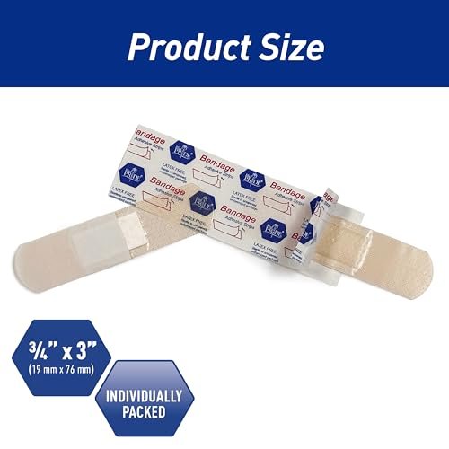 MED PRIDE Sheer-Pflaster, Latexfrei, für empfindliche Haut, steril, nicht haftendes Pad, hypoallergen, haftende Erste-Hilfe-Streifen, 100 Stück (1,9 cm x 7,6 cm)