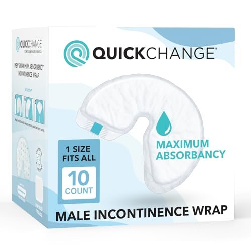 QuickChange Männer Inkontinenz-Wrap, maximale Saugfähigkeit, Faltpad für Männer mit eingeschränkter Mobilität, passend in Windeln oder Slips (10er Probepackung)