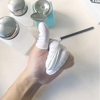 CONOVOZON Große Nitril-Fingerlinge, Einweg, Latexfrei, Puderfrei, 100 Stück (Weiß) – Ideal für Beauty, Maniküre, Massage, Elektronikreparatur