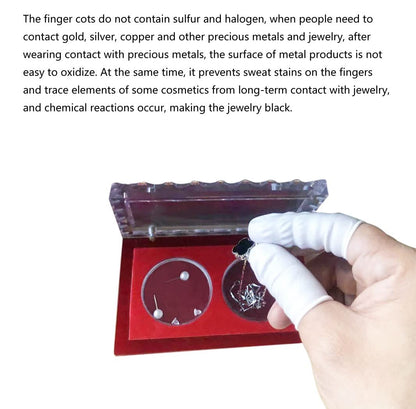 CONOVOZON Große Nitril-Fingerlinge, Einweg, Latexfrei, Puderfrei, 100 Stück (Weiß) – Ideal für Beauty, Maniküre, Massage, Elektronikreparatur