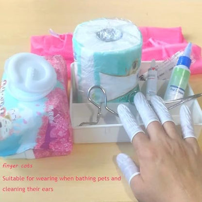 CONOVOZON Große Nitril-Fingerlinge, Einweg, Latexfrei, Puderfrei, 100 Stück (Weiß) – Ideal für Beauty, Maniküre, Massage, Elektronikreparatur