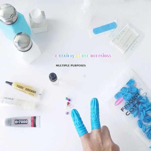 Große Einweg-Nitril-Fingerlinge, allergiefrei, puderfrei, 100 Stück (Blau) – Ideal für Nagelstudio, Massage, Elektronikreparatur