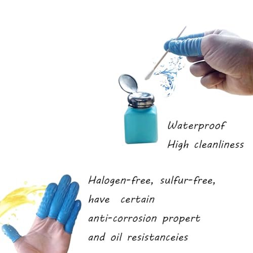 Große Einweg-Nitril-Fingerlinge, allergiefrei, puderfrei, 100 Stück (Blau) – Ideal für Nagelstudio, Massage, Elektronikreparatur