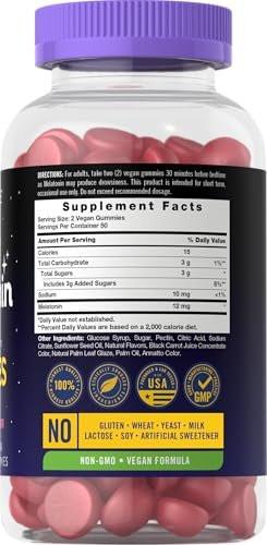 Carlyle Melatonin Gummies 12mg – 100 Stück | Beerengeschmack | Veganes Schlafmittel | Non-GMO, Glutenfrei
