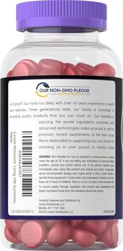 Carlyle Melatonin Gummies 12mg – 100 Stück | Beerengeschmack | Veganes Schlafmittel | Non-GMO, Glutenfrei