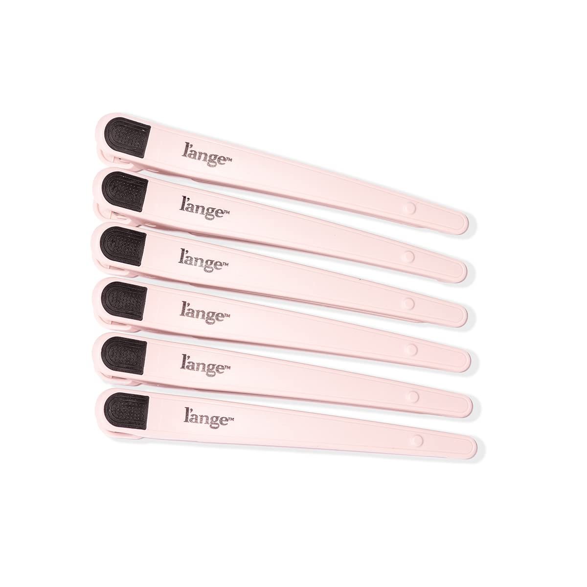 L'ANGE HAIR Rubber Sectioning Haarklammern | Schmale Spitzen zum Abteilen & Sektionieren | Griffige Handhabung | Professionelle Styling-Ergebnisse | 6er-Pack (Blush)