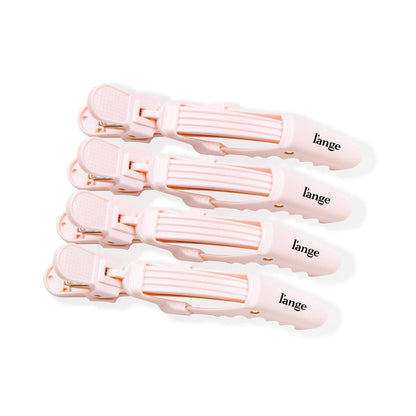 L’ange Alligator Haarclips | Breite Zähne | Doppelscharnier-Design | Zum Abteilen und Fixieren der Haare | Professionelle Styling-Ergebnisse | 4er-Pack (Blush)