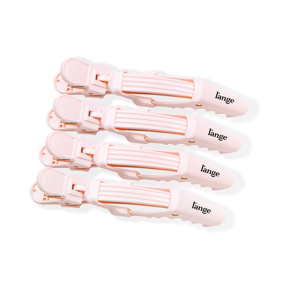 L’ange Alligator Haarclips | Breite Zähne | Doppelscharnier-Design | Zum Abteilen und Fixieren der Haare | Professionelle Styling-Ergebnisse | 4er-Pack (Blush)