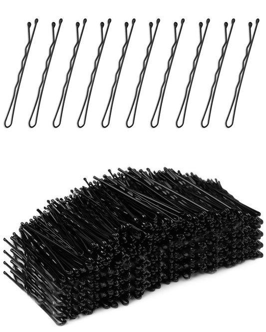 DF DUALFERV Bobby Pins Schwarz, 500 Stück, 5 cm, Sicherer Halt, Haarklammern für Frauen und Mädchen