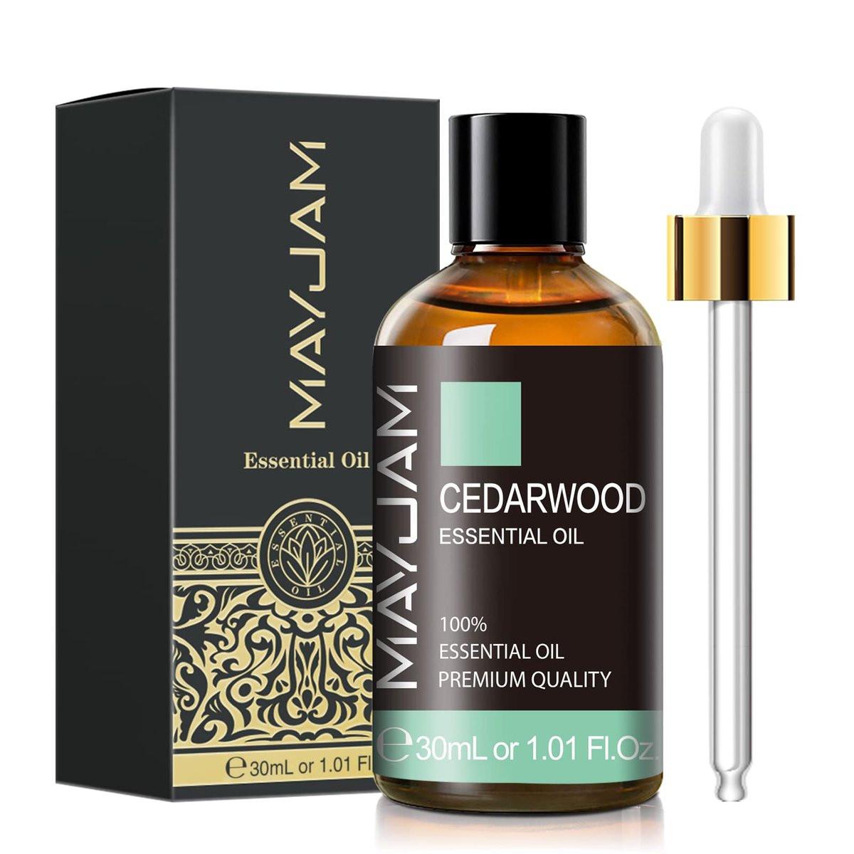 MAYJAM Zedernholz Ätherisches Öl 30ml - Premium Qualität für Massage, Diffuser, Kerzenherstellung & DIY Seife
