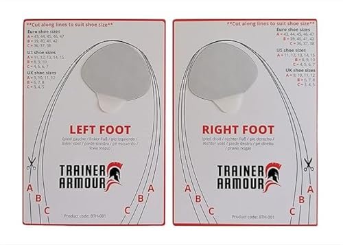 Brit Patch (vormals Trainer Armour) Big Toe Loch Präventivpflaster für Stoffschuhe. Selbstklebende Patches mit cleverem Applikator. Auch für Schuhreparatur (Schwarz, (A) Links & Rechts Fuß - Paar)