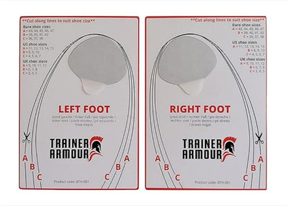 Brit Patch (vormals Trainer Armour) Big Toe Loch Präventivpflaster für Stoffschuhe. Selbstklebende Patches mit cleverem Applikator. Auch für Schuhreparatur (Schwarz, (A) Links & Rechts Fuß - Paar)