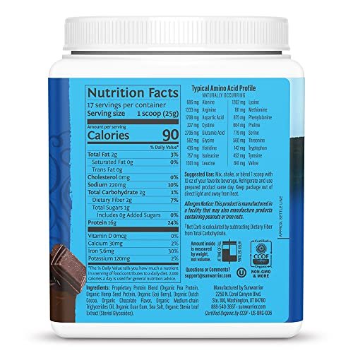 Bio pflanzliches Proteinpulver | veganes Bio-Proteinpulver Schokoladengeschmack mit BCAA-Aminosäuren & Hanf-Erbsen-Mischung | Nicht-GVO, sojafrei, milchfrei & glutenfrei (Schokolade, 17 Portionen)