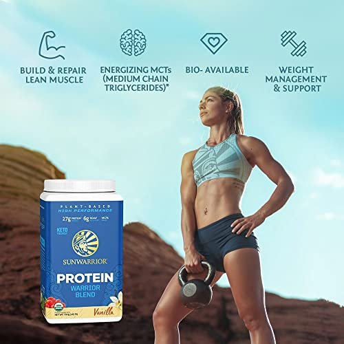 Bio pflanzliches Proteinpulver | Veganes Bio-Proteinpulver Vanillegeschmack mit BCAA-Aminosäuren & Hanfsamen-Erbsen-Mischung | Nicht-GMO, Soja-, Milch- und glutenfrei (Vanille, 17 Portionen)