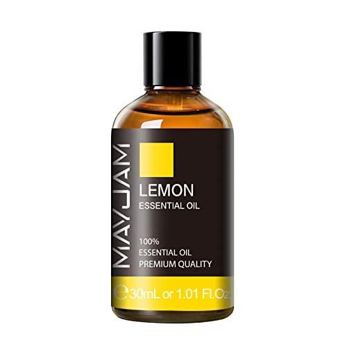 MAYJAM Zitronenöl 30ml – Premium ätherisches Zitronenöl mit Glaspipette für Aromatherapie-Diffuser, Kerzen- und Seifenherstellung