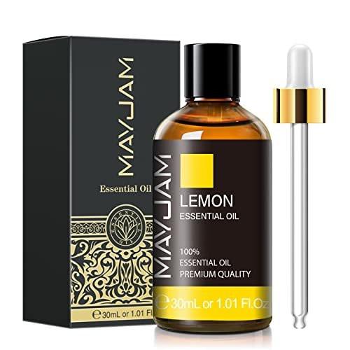 MAYJAM Zitronenöl 30ml – Premium ätherisches Zitronenöl mit Glaspipette für Aromatherapie-Diffuser, Kerzen- und Seifenherstellung