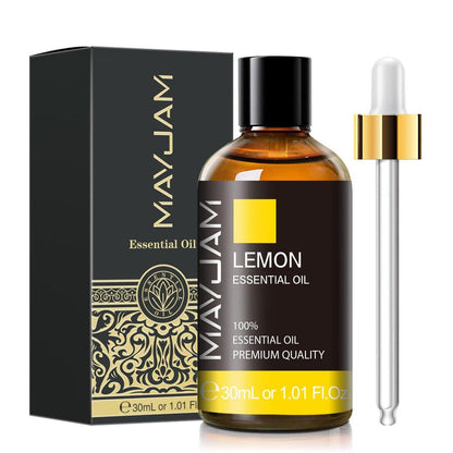 MAYJAM Zitronenöl 30ml – Premium ätherisches Zitronenöl mit Glaspipette für Aromatherapie-Diffuser, Kerzen- und Seifenherstellung