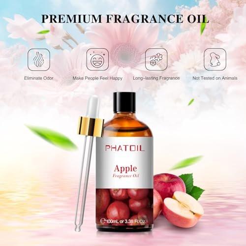 PHATOIL Apfelduftöl 100ml – Natürliches Aromaöl für Diffuser, Aromatherapie, DIY Kerzen & Seifen