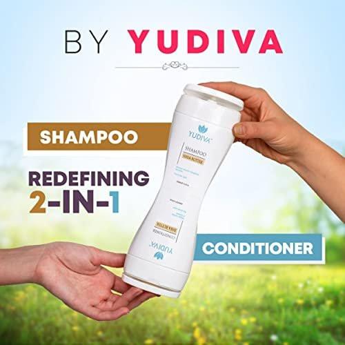 YUDIVA 2-in-1 Shea Butter Shampoo & Conditioner Set mit Reisetasche – 15,2 Fl oz für alle Haartypen