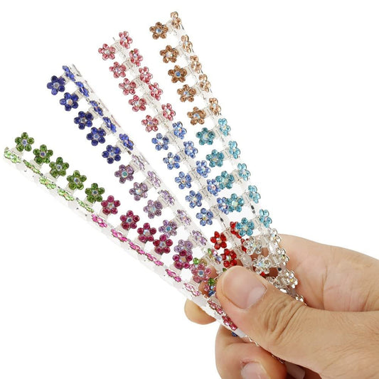 Mini Krallen-Clips mit rutschfestem Griff – Glitzer- und Strass-Haarschmuck in gemischten Farben, Metallklammern für Mädchen und Frauen (Silber-13 Farben)