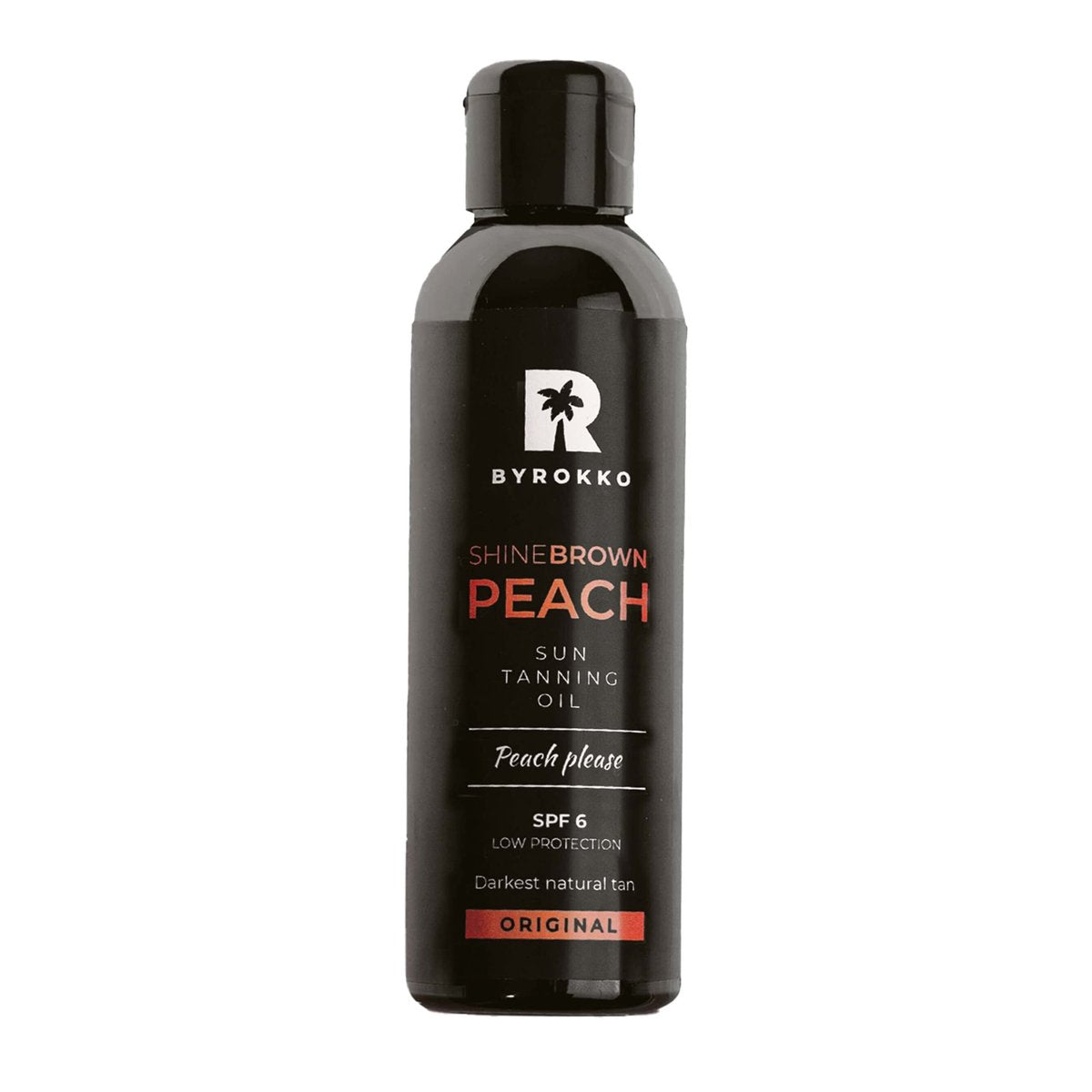 BYROKKO Shine Brown Premium Bräunungsbeschleuniger Pfirsichöl 150 ml – Natürlicher Bräunungsbeschleuniger für Sonnenbank & Outdoor-Sonne