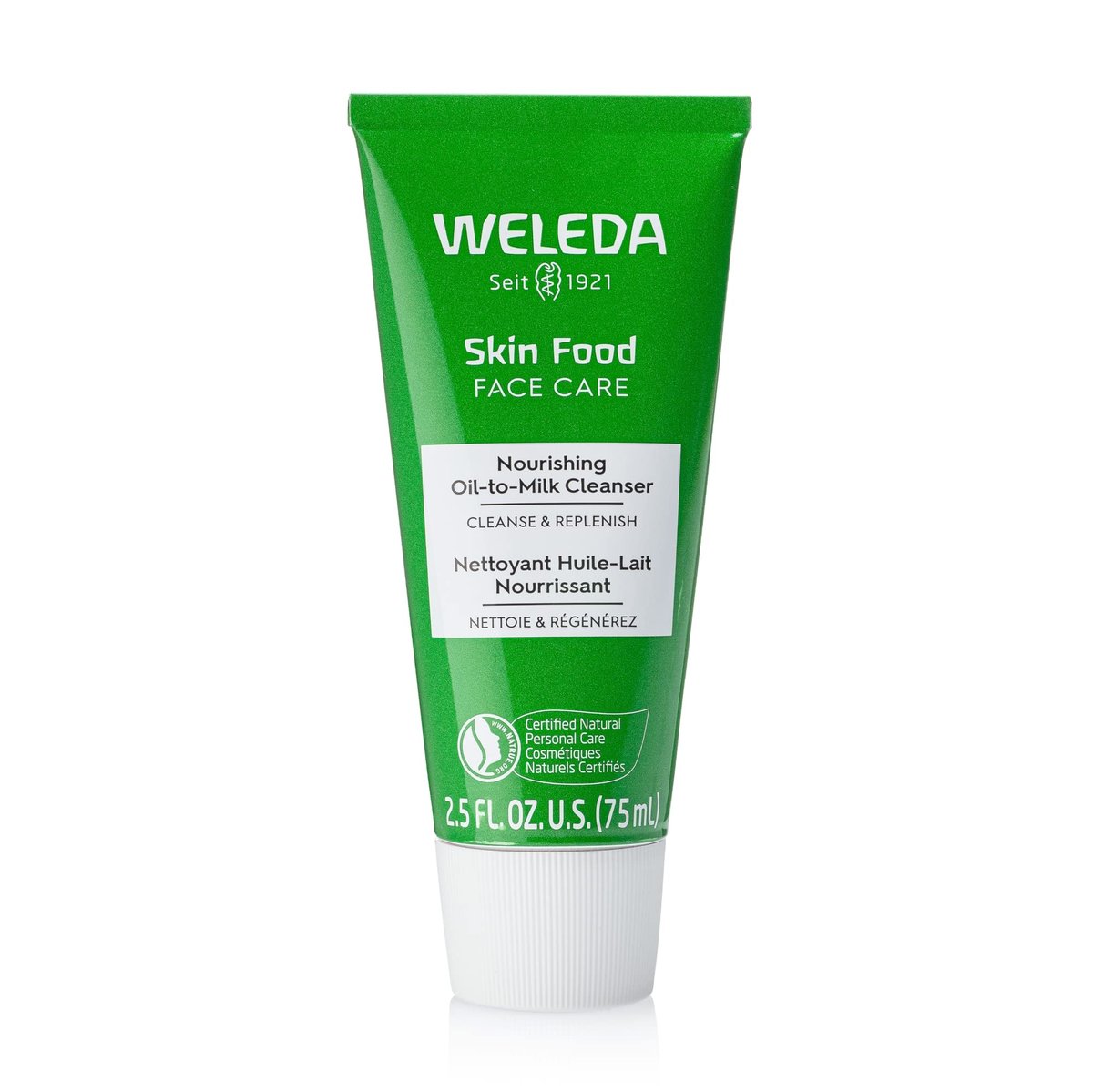 Weleda Skin Food Gesichtsreinigung Nährendes Öl-zu-Milch Reinigungsmittel, 2,5 Flüssigunzen, Pflanzliche Reinigung mit Sonnenblumenkernöl, Kamillenextrakt und Stiefmütterchen
