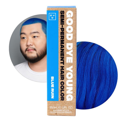 Good Dye Young Streaks and Strands Semi-Permanente Haarfarbe (Blue Ruin) - UV-Schutz, Pflegend, PPD-frei, Tierversuchsfrei & Vegan, Hält 15-24+ Wäschen