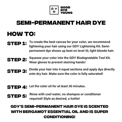 Good Dye Young Streaks and Strands Semi-Permanente Haarfarbe (Blue Ruin) - UV-Schutz, Pflegend, PPD-frei, Tierversuchsfrei & Vegan, Hält 15-24+ Wäschen