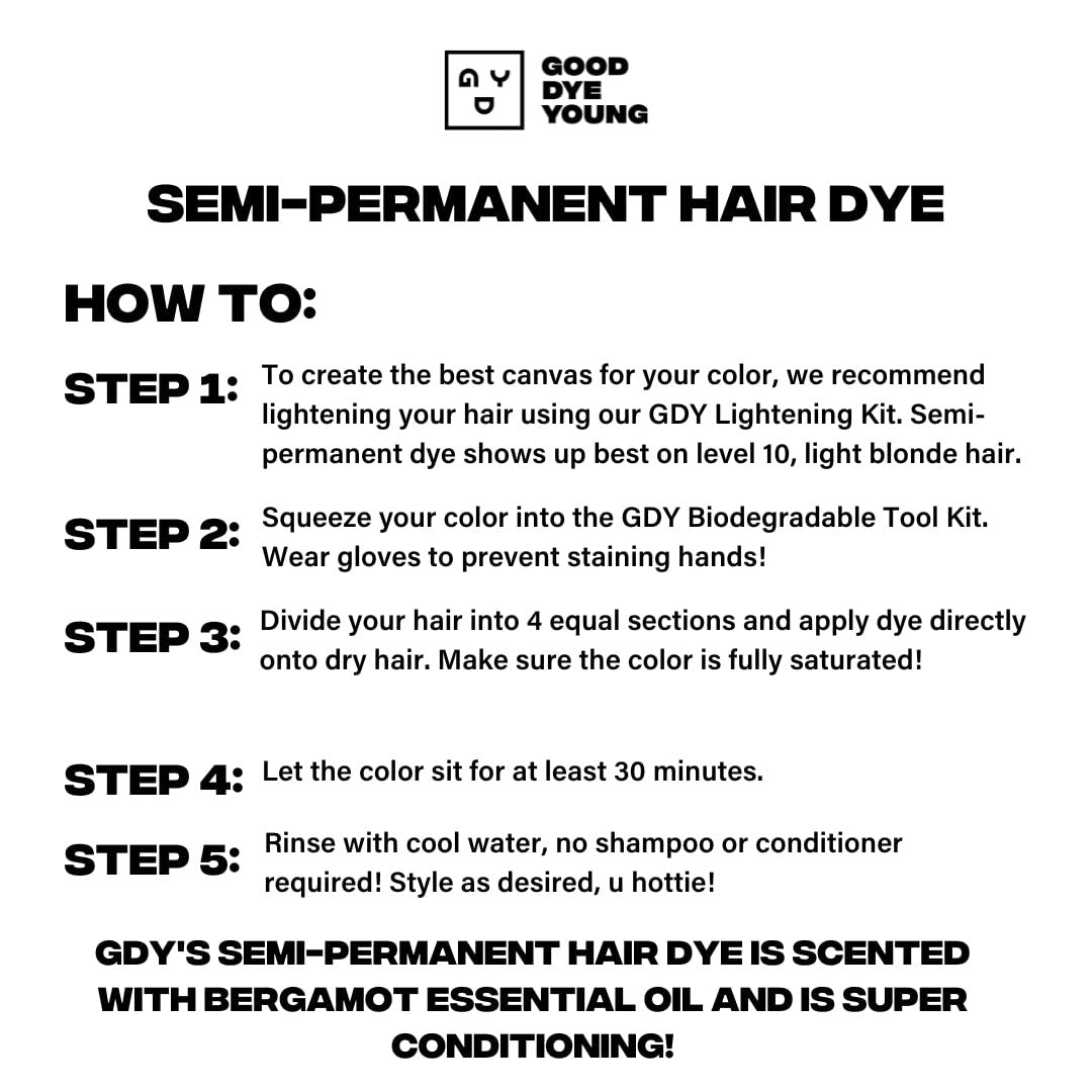 Good Dye Young Streaks and Strands Semi-Permanente Haarfarbe (Blue Ruin) - UV-Schutz, Pflegend, PPD-frei, Tierversuchsfrei & Vegan, Hält 15-24+ Wäschen