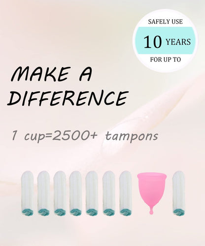 Ginalaia Menstruationstassen mit zusammenklappbarem Aufbewahrungsbecher, auslaufsicheres Design aus medizinischem Silikon, wiederverwendbar, Tampon- und Bindenalternative, für leichte und starke Tage, groß+klein