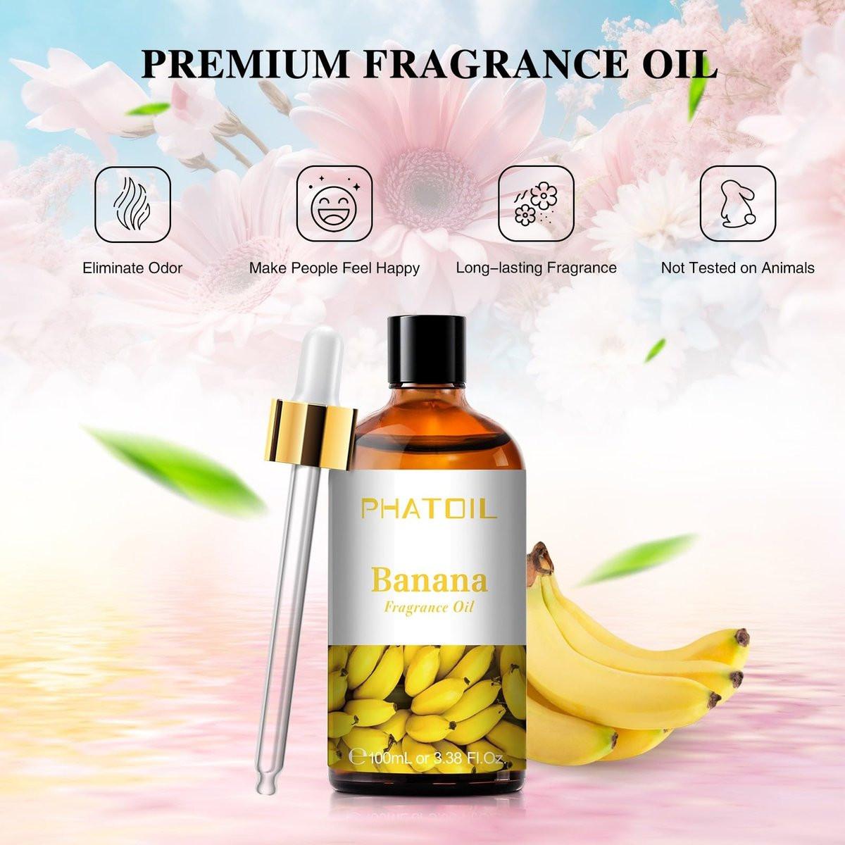 PHATOIL Bananenduftöl 100ml – Aromatherapie Öl für Diffuser, DIY Kerzen & Seifen