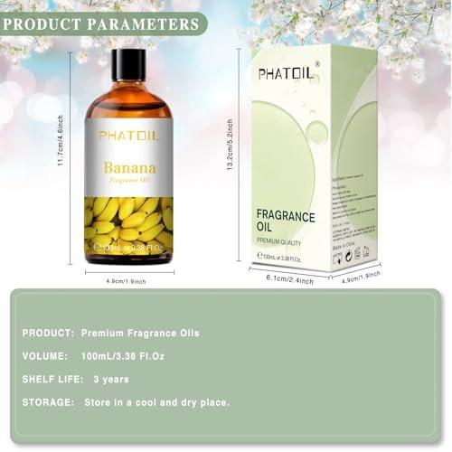 PHATOIL Bananenduftöl 100ml – Aromatherapie Öl für Diffuser, DIY Kerzen & Seifen