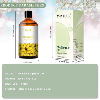 PHATOIL Bananenduftöl 100ml – Aromatherapie Öl für Diffuser, DIY Kerzen & Seifen