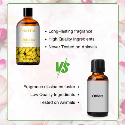 PHATOIL Bananenduftöl 100ml – Aromatherapie Öl für Diffuser, DIY Kerzen & Seifen