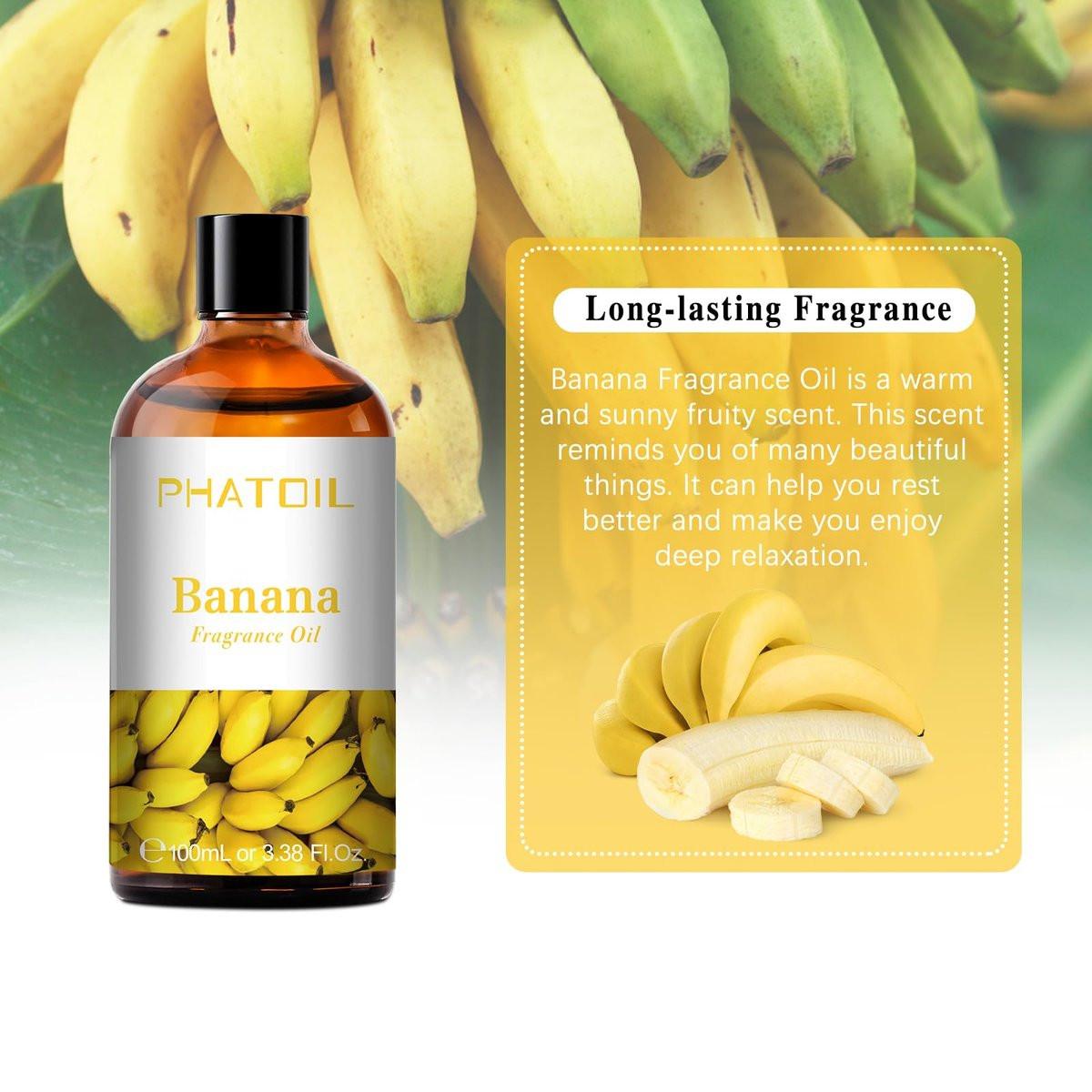 PHATOIL Bananenduftöl 100ml – Aromatherapie Öl für Diffuser, DIY Kerzen & Seifen