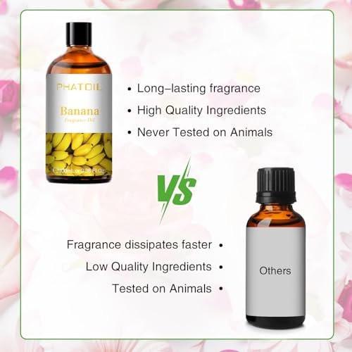 PHATOIL Bananenduftöl 100ml – Aromatherapie Öl für Diffuser, DIY Kerzen & Seifen