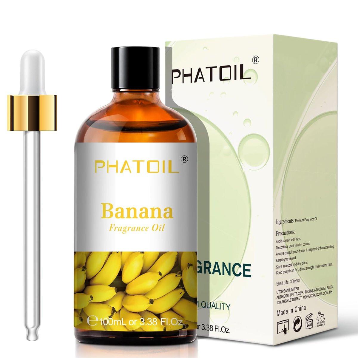 PHATOIL Bananenduftöl 100ml – Aromatherapie Öl für Diffuser, DIY Kerzen & Seifen