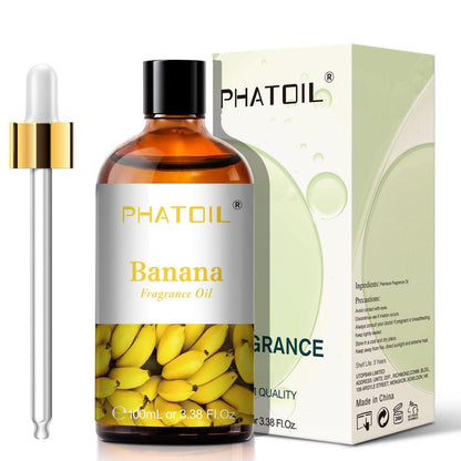 PHATOIL Bananenduftöl 100ml – Aromatherapie Öl für Diffuser, DIY Kerzen & Seifen