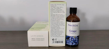 PHATOIL Trauben Duftöl 100ml – Aromatherapie Öl für Diffuser, Yoga, Hautpflege, DIY Kerzen & Seifen