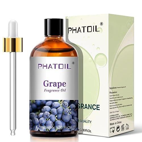PHATOIL Trauben Duftöl 100ml – Aromatherapie Öl für Diffuser, Yoga, Hautpflege, DIY Kerzen & Seifen