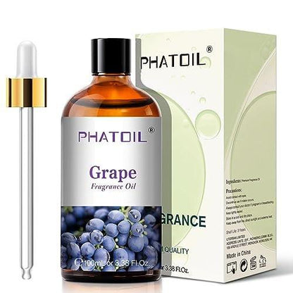 PHATOIL Trauben Duftöl 100ml – Aromatherapie Öl für Diffuser, Yoga, Hautpflege, DIY Kerzen & Seifen