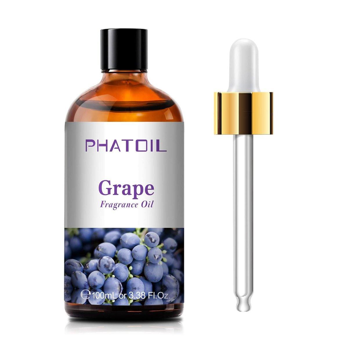 PHATOIL Trauben Duftöl 100ml – Aromatherapie Öl für Diffuser, Yoga, Hautpflege, DIY Kerzen & Seifen
