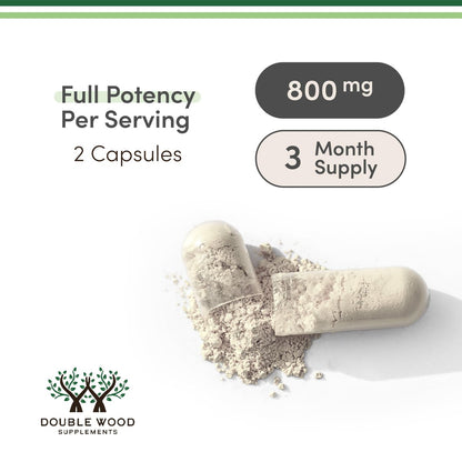 Magnesiumcitrat 800mg, 180 Kapseln – Unterstützung für Verdauung & Verstopfung, Vegan, Nicht-GMO, Double Wood Supplements