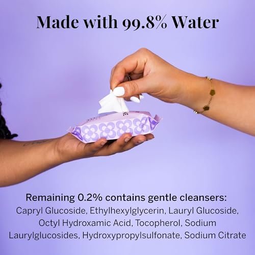 Pixie Feminine Wipes – Für unterwegs: Feuchttücher für die Intimhygiene – Sicher für Menstruationstassen & Scheiben – Biologisch abbaubar, spülbar, pH-neutral & unparfümiert (20 Tücher)