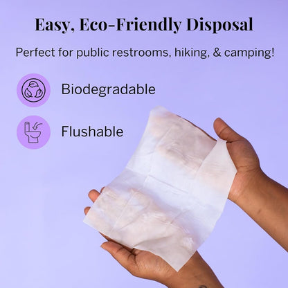 Pixie Feminine Wipes – Für unterwegs: Feuchttücher für die Intimhygiene – Sicher für Menstruationstassen & Scheiben – Biologisch abbaubar, spülbar, pH-neutral & unparfümiert (20 Tücher)