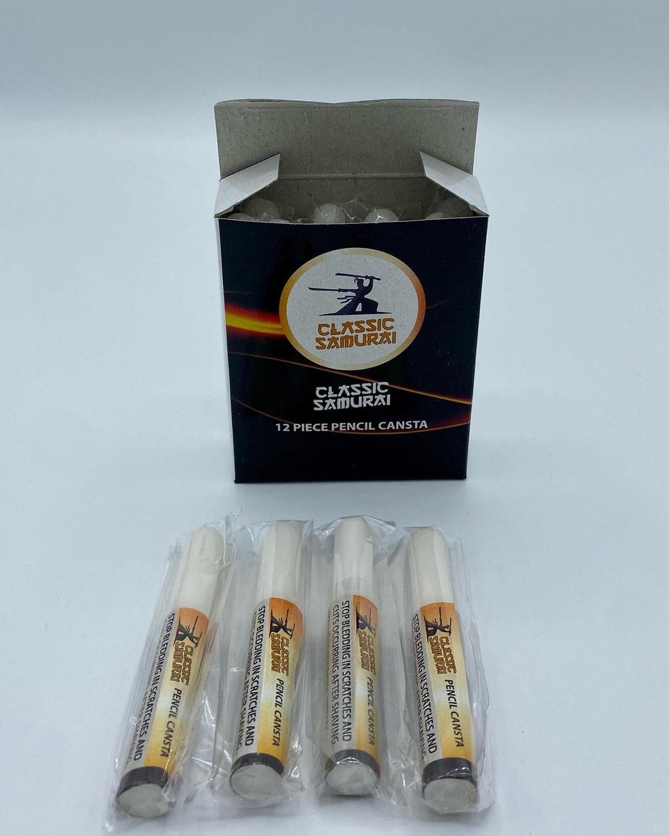 Classic Samurai Styptic Pen – Traditioneller Rasier-Alaunblock – 12er-Pack